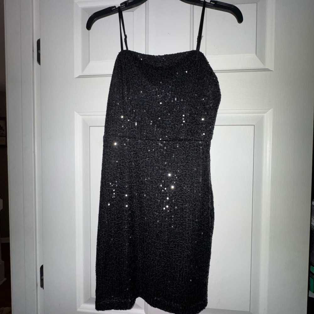 Glamorous Black Sequin Mini Dress